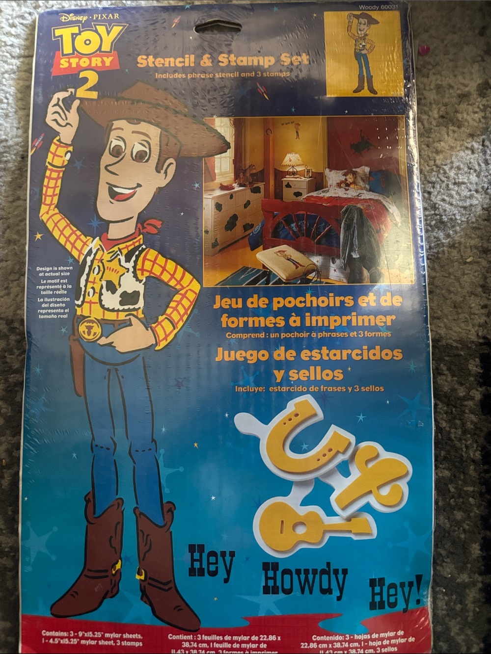 Disney Toy Story 2 Woody Stencil & Stamp Set - Blue, Brown, Yellow